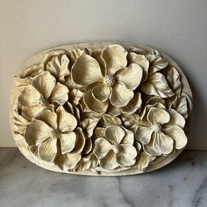 Floral Magnolia Wall Decor in Cream vintage